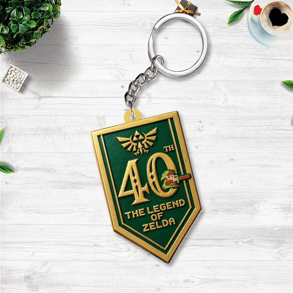 The Legend of Zelda 40th Anniversary Custom Shape 2-sided Keychain – GNE8609