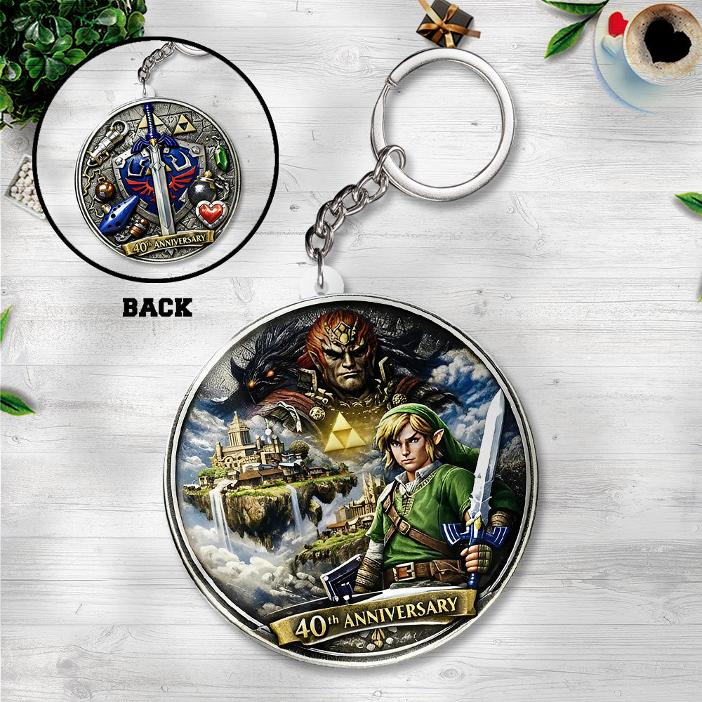 The Legend of Zelda 40th Anniversary Custom Shape 2-sided Keychain – TANTN20322