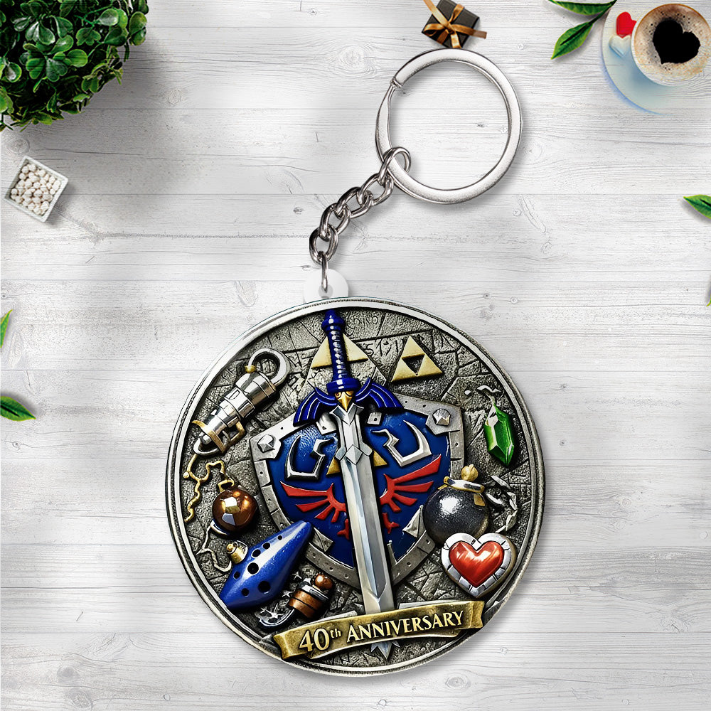 The Legend of Zelda 40th Anniversary Custom Shape 2-sided Keychain – TANTN20322