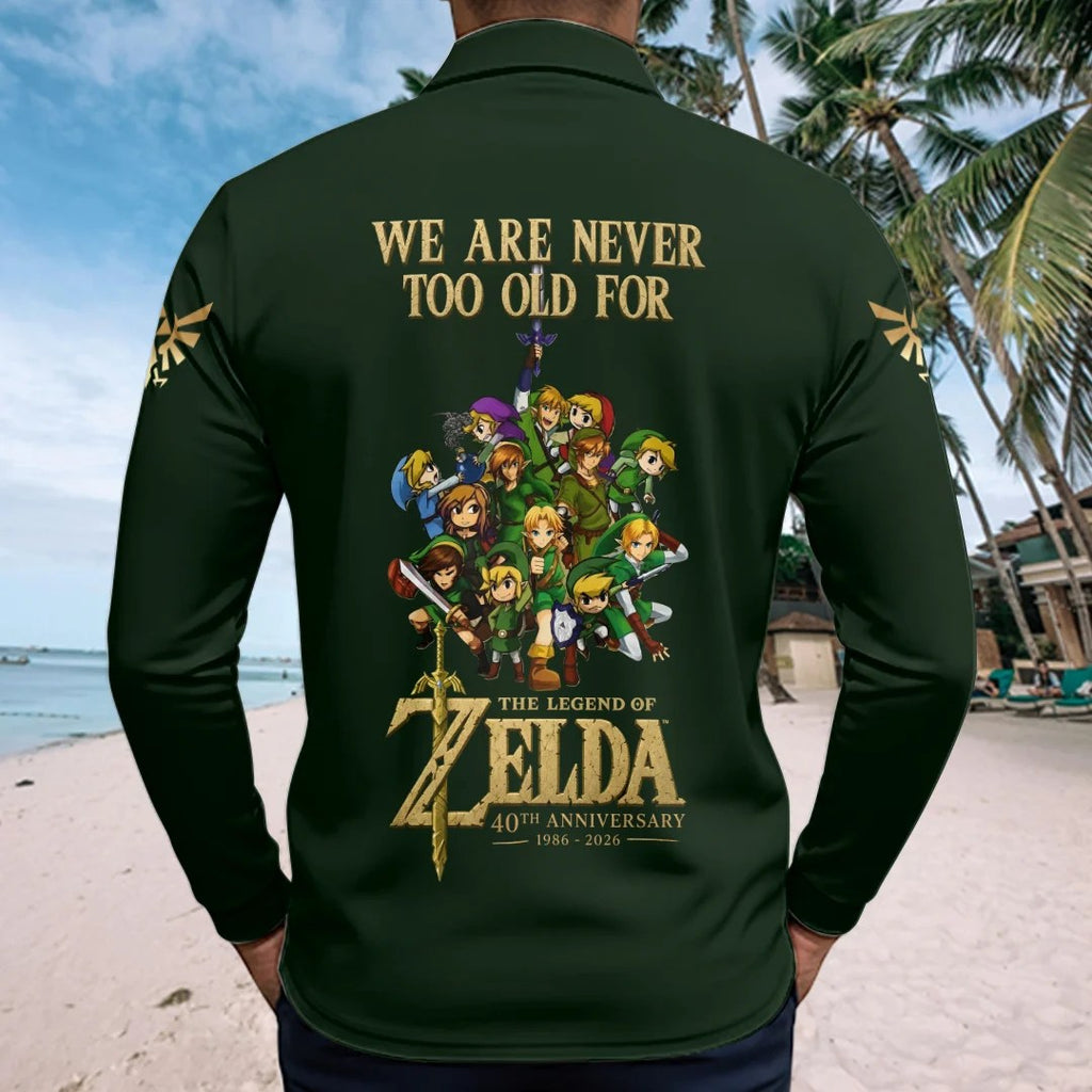 The Legend of Zelda 40th Anniversary Concert Zip Polo Shirt – HOATT21173