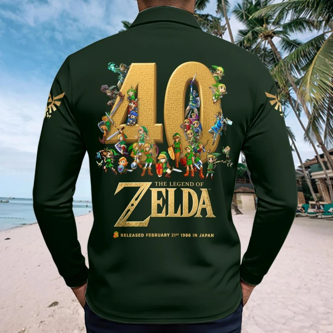 The Legend of Zelda 40th Anniversary Concert Zip Polo Shirt – HOATT21154