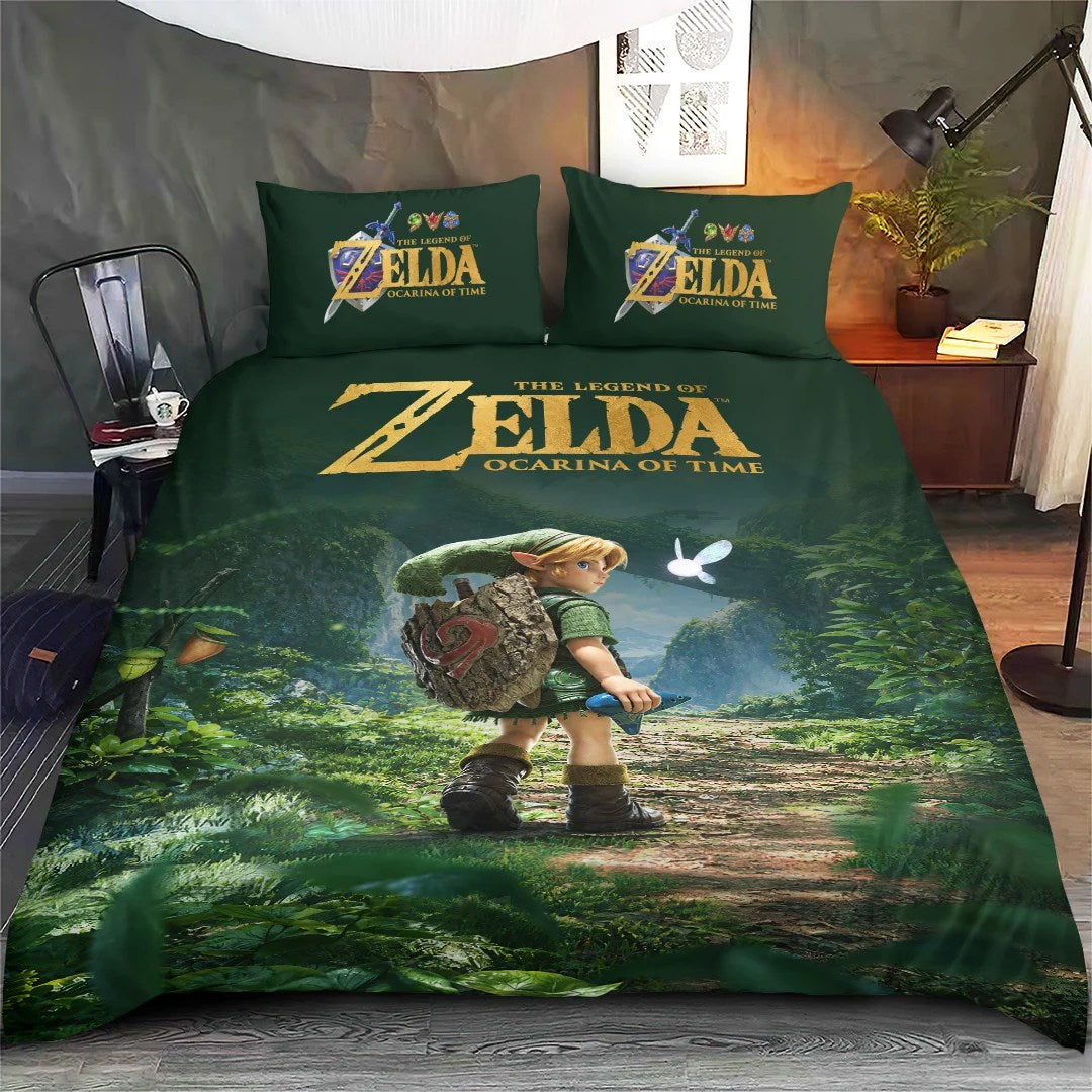 The Legend of Zelda: Ocarina of Time 3-Piece Duvet Bedding Set – GNE8639