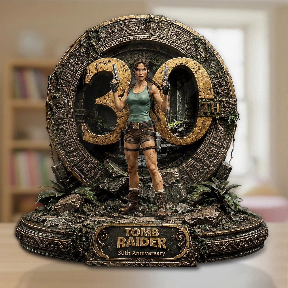 Tomb Raider 30th Anniversary Custom Shape Acrylic Plaque – GNE8467