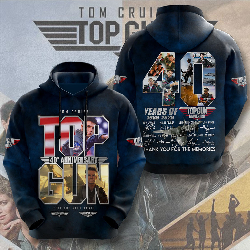 Top Gun 40th Anniversary 2026 3D Apparel – TMTHU6197
