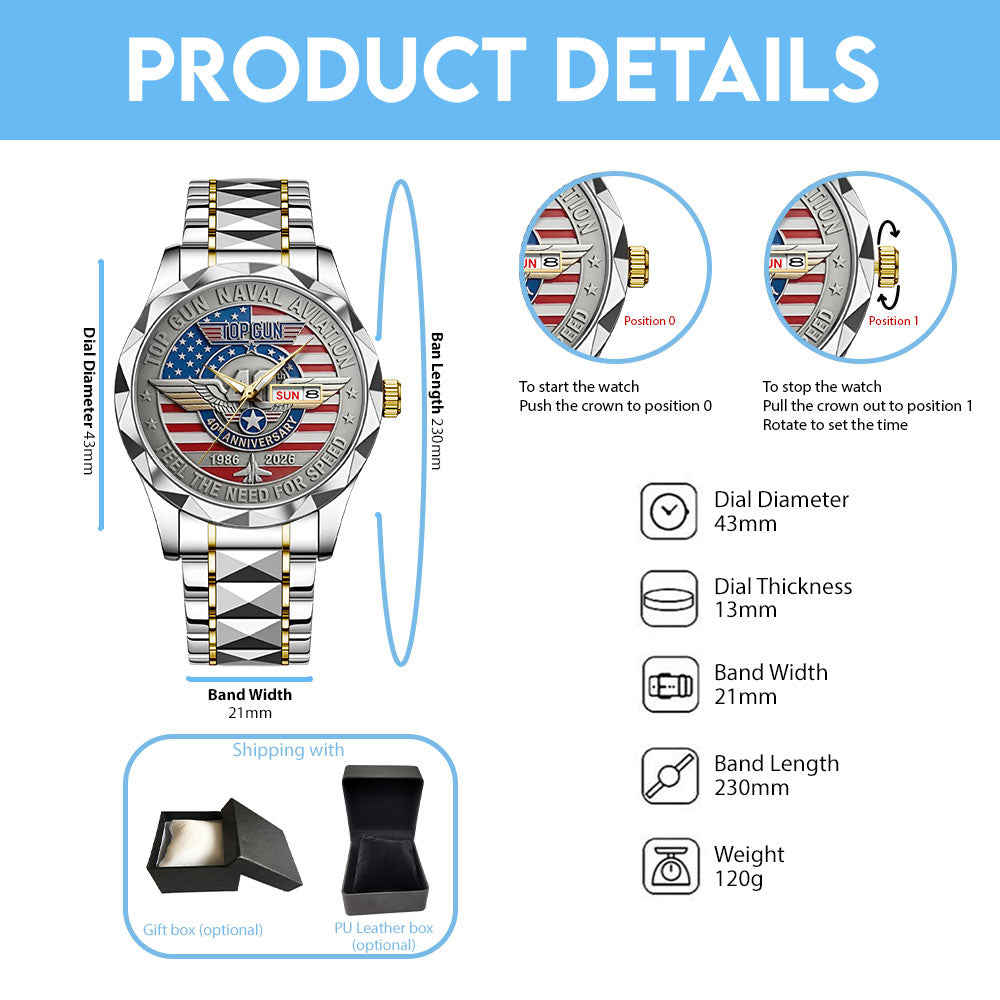 Top Gun 40th Anniversary 2026 Alloy Luxury Quartz Watch – TANTN22497