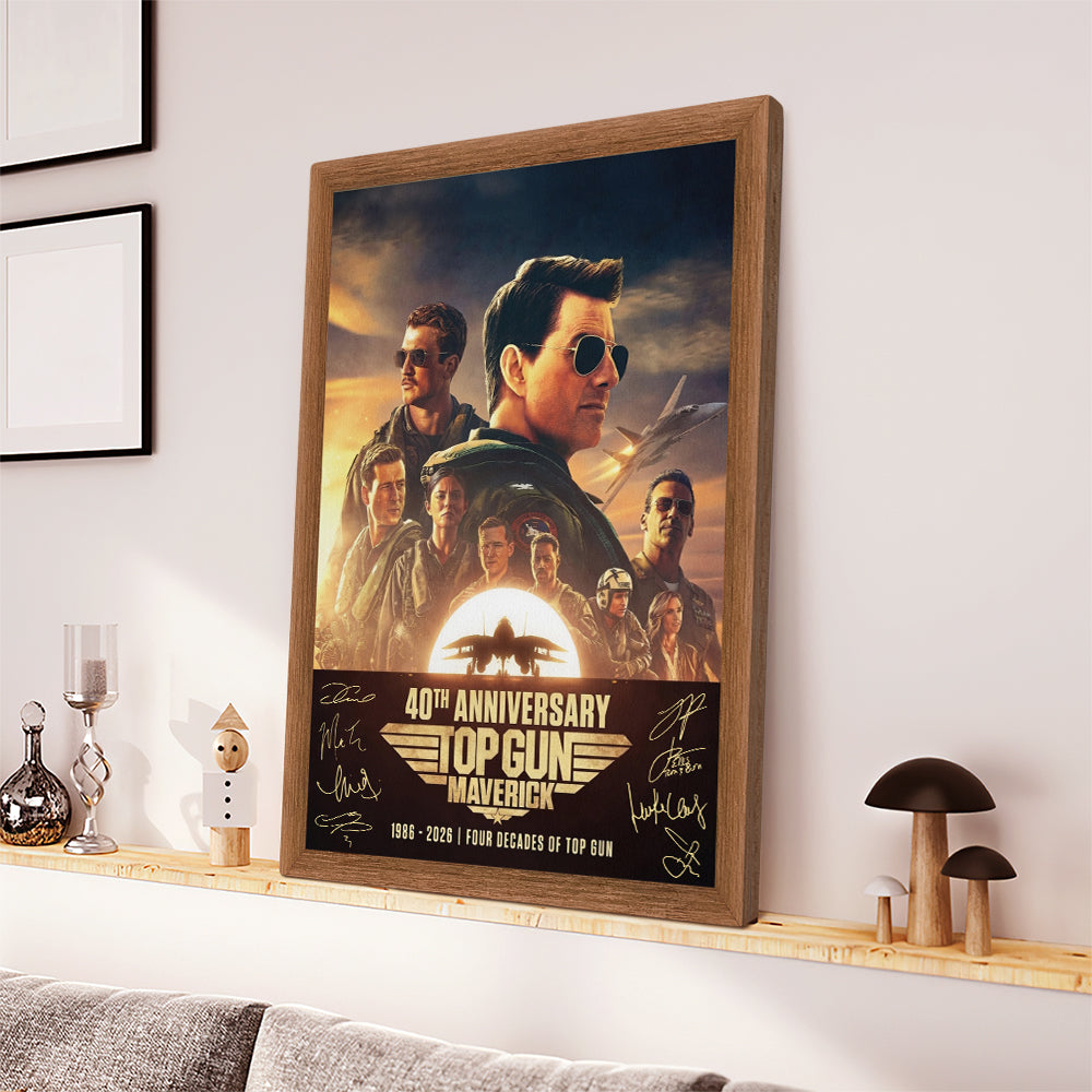 Top Gun 40th Anniversary 2026 Rectangle Canvas With Inner Frame – TMTHU5569
