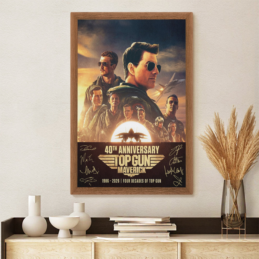 Top Gun 40th Anniversary 2026 Rectangle Canvas With Inner Frame – TMTHU5569
