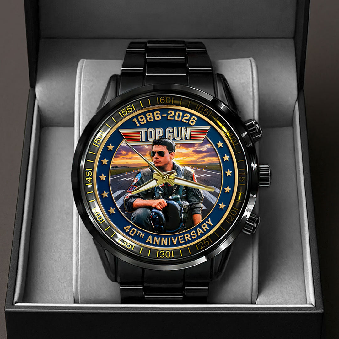 Top Gun 40th Anniversary Black Stainless Steel Watch – HOATT15489