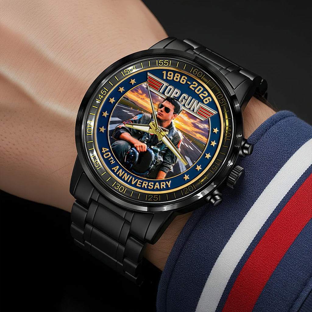 Top Gun 40th Anniversary Black Stainless Steel Watch – HOATT15489