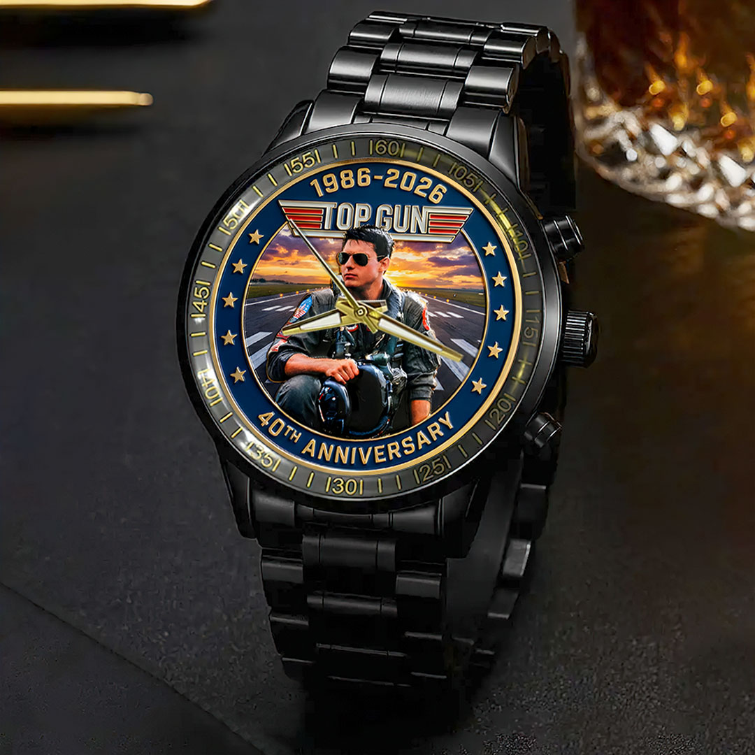 Top Gun 40th Anniversary Black Stainless Steel Watch – HOATT15489