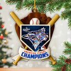 Toronto Blue Jays 2025 American League Champions Custom Shape 2-sided Acrylic Ornament – HOATT14648