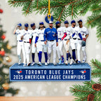Toronto Blue Jays 2025 American League Champions Custom Shape 2-sided Acrylic Ornament – HOATT14817