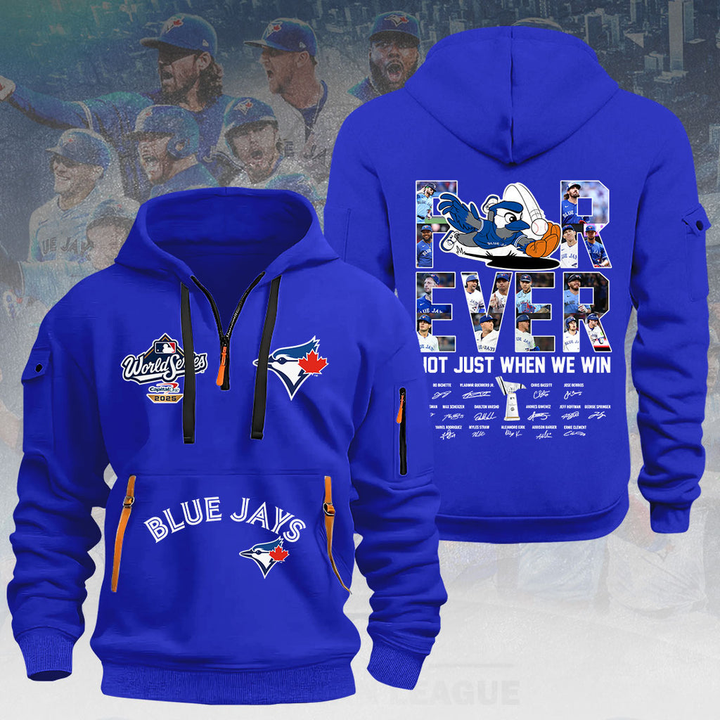 Toronto Blue Jays 2025 American League Champions 2D Quarter Zip Hoodie – HOATT14576