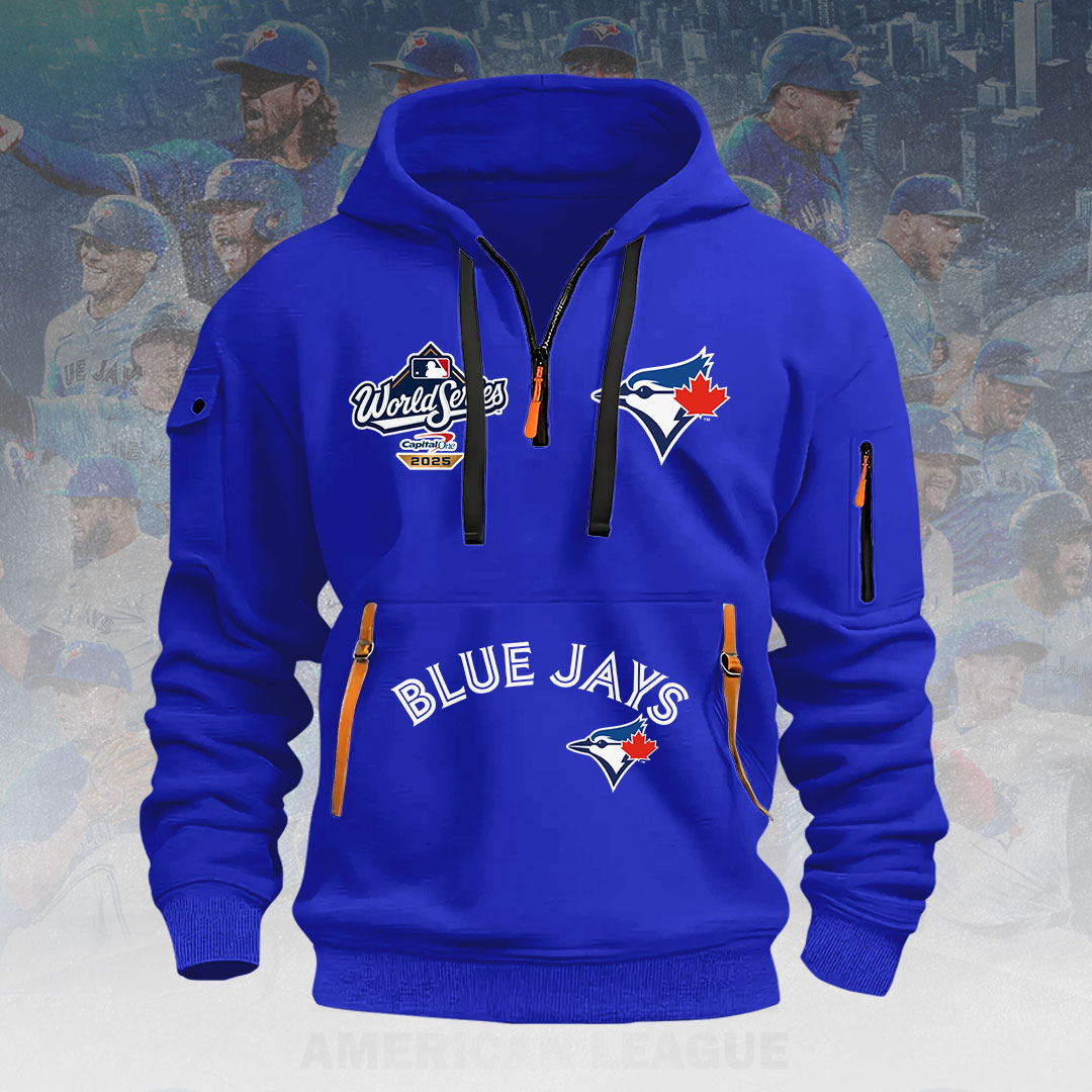 Toronto Blue Jays 2025 American League Champions 2D Quarter Zip Hoodie – HOATT14617