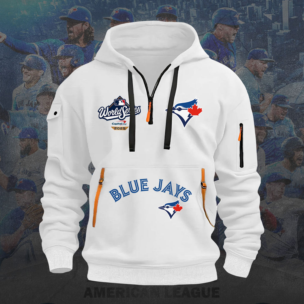 Toronto Blue Jays 2025 American League Champions 2D Quarter Zip Hoodie – HOATT14632