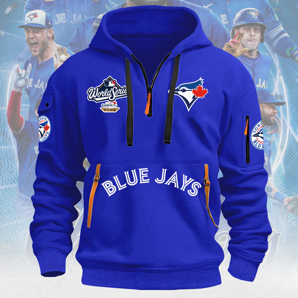 Toronto Blue Jays 2025 American League Champions 2D Quarter Zip Hoodie – MAITM13758
