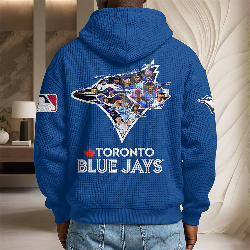 Toronto Blue Jays 2025 American League Champions 3D Unisex Waffle Hoodie – HOATT15023
