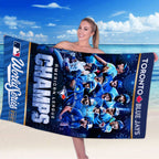 Toronto Blue Jays 2025 American League Champions Rectangle Beach Towel – HOATT14615