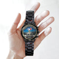 Toronto Blue Jays 2025 American League Champions Black Stainless Steel Watch – MAITM13762