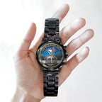 Toronto Blue Jays 2025 American League Champions Black Stainless Steel Watch – MAITM13762