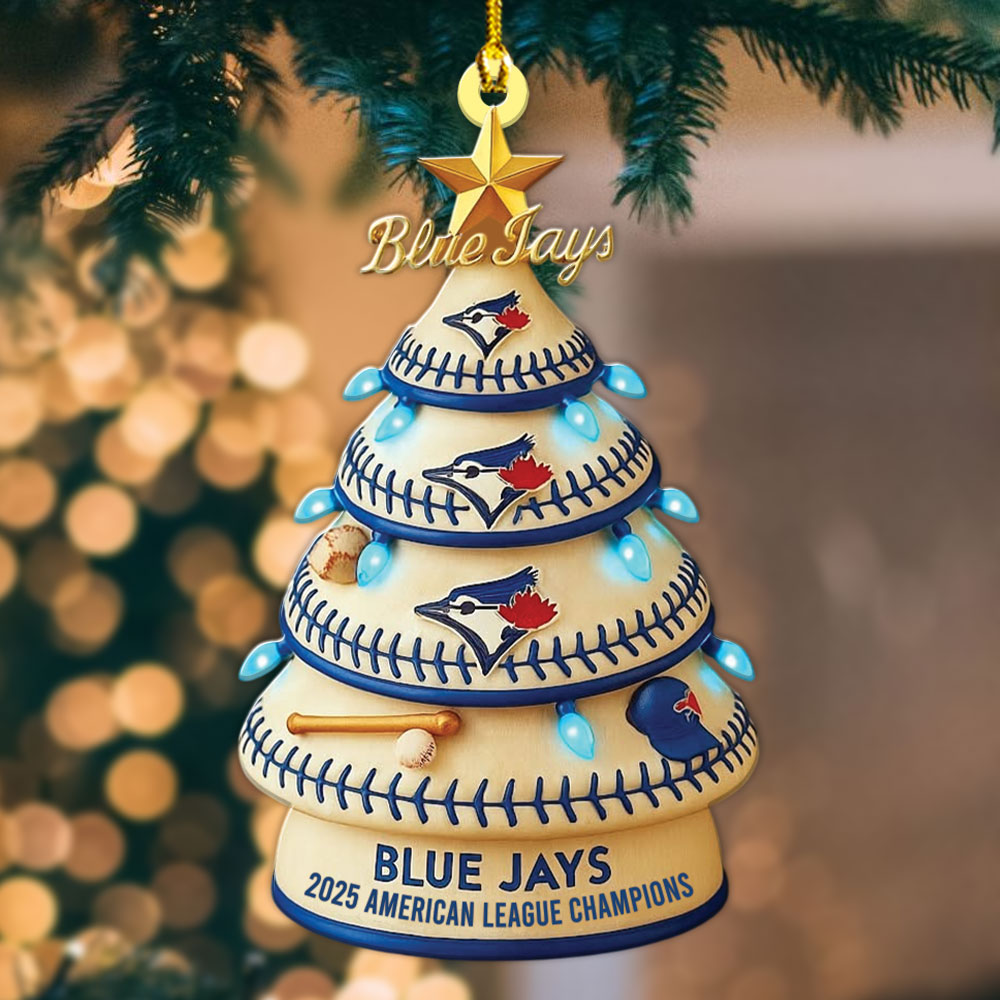 Toronto Blue Jays 2025 American League Champions Custom Shape 1-sided Acrylic Ornament – MAITM13688