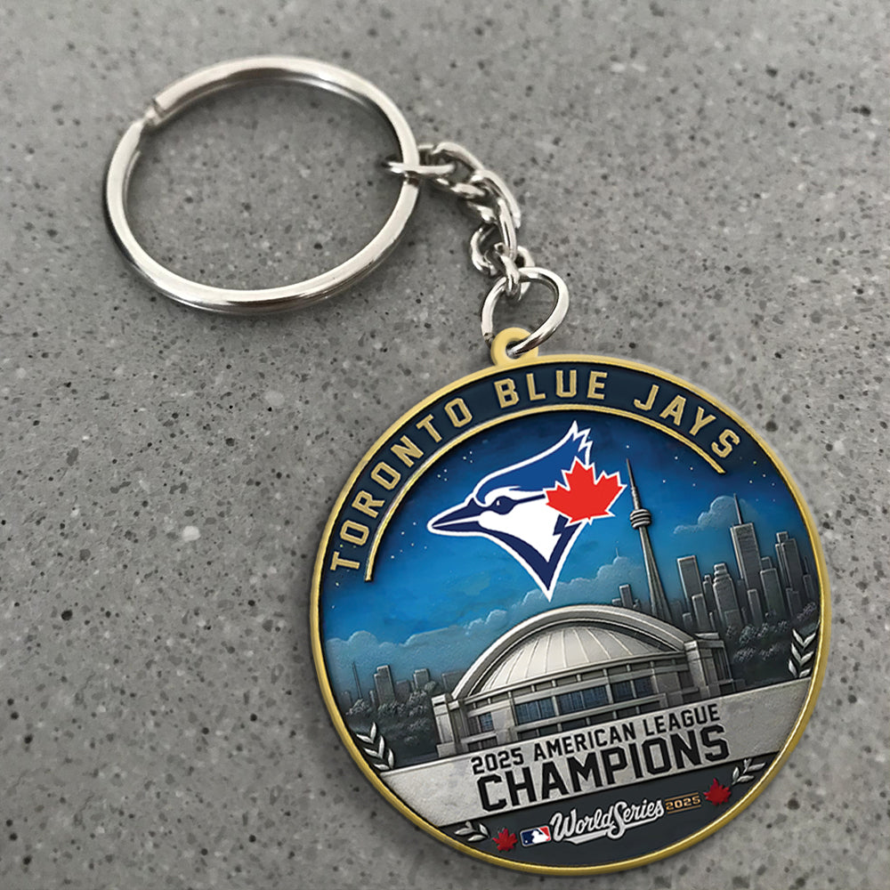 Toronto Blue Jays 2025 American League Champions Custom Shape 2-sided Keychain – MAITM13764