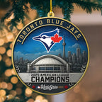 Toronto Blue Jays 2025 American League Champions Custom Shape 2-sided Acrylic Ornament – MAITM13763