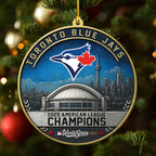 Toronto Blue Jays 2025 American League Champions Custom Shape 2-sided Acrylic Ornament – MAITM13763