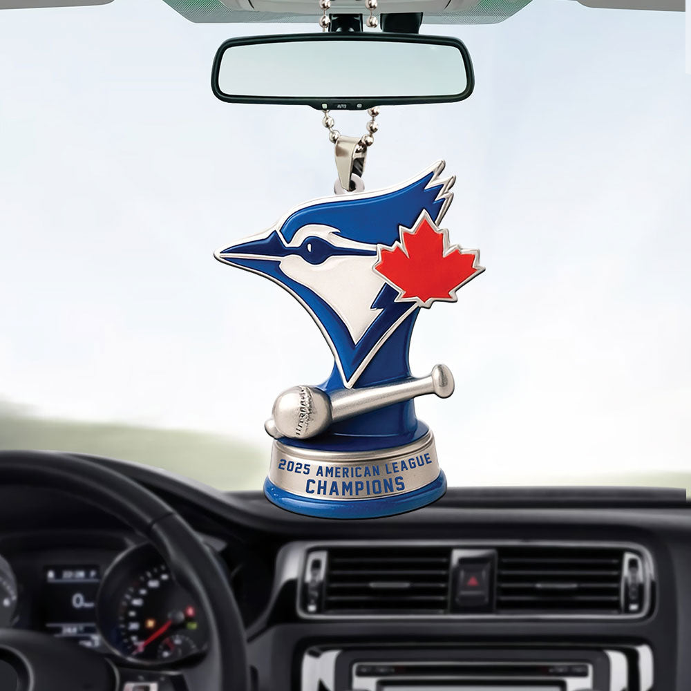 Toronto Blue Jays 2025 American League Champions Custom shape 2-sided Acrylic Car Ornament – MAITM13776