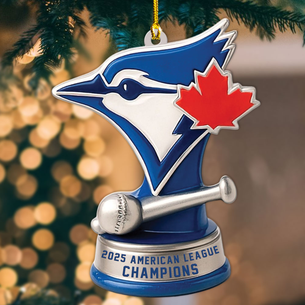 Toronto Blue Jays 2025 American League Champions Custom Shape 2-sided Acrylic Ornament – MAITM13775