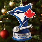 Toronto Blue Jays 2025 American League Champions Custom Shape 2-sided Acrylic Ornament – MAITM13775