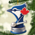 Toronto Blue Jays 2025 American League Champions Custom Shape 2-sided Acrylic Ornament – MAITM13775