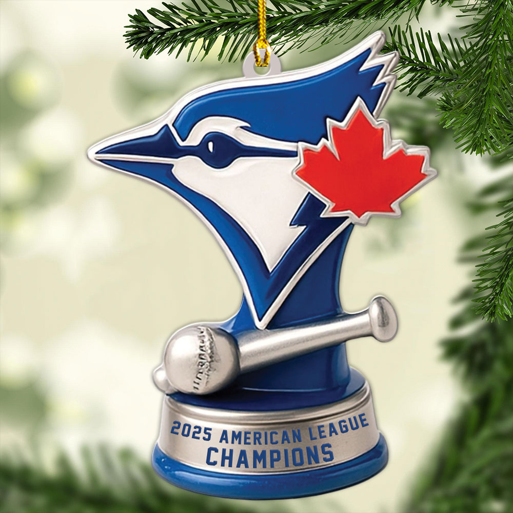 Toronto Blue Jays 2025 American League Champions Custom Shape 2-sided Acrylic Ornament – MAITM13775