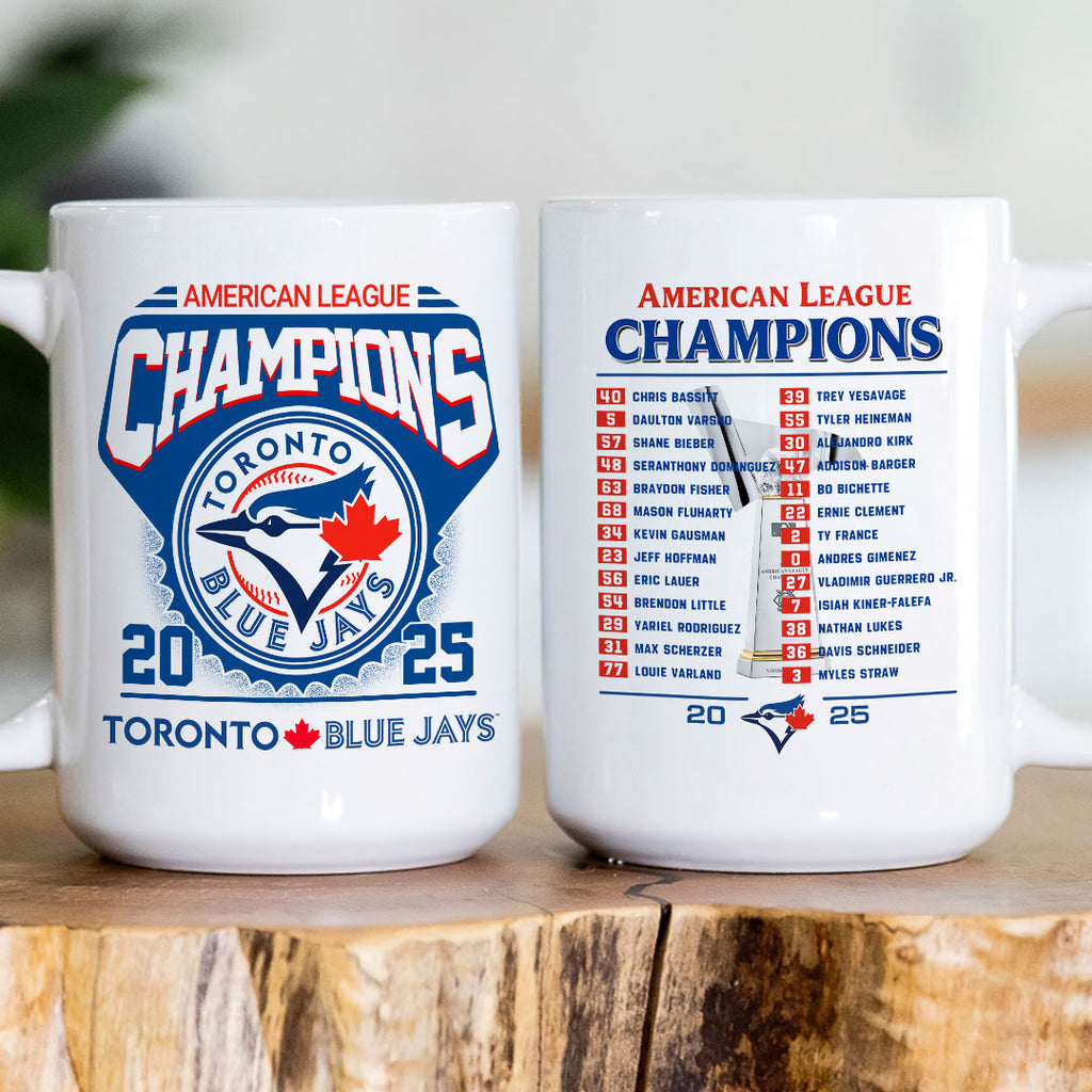 Toronto Blue Jays 2025 American League Champions Ceramic Mug – HOATT14675