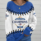 Toronto Blue Jays 2025 American League Champions Round Neck Raglan Sleeve Sweatshirt – MAITM13811