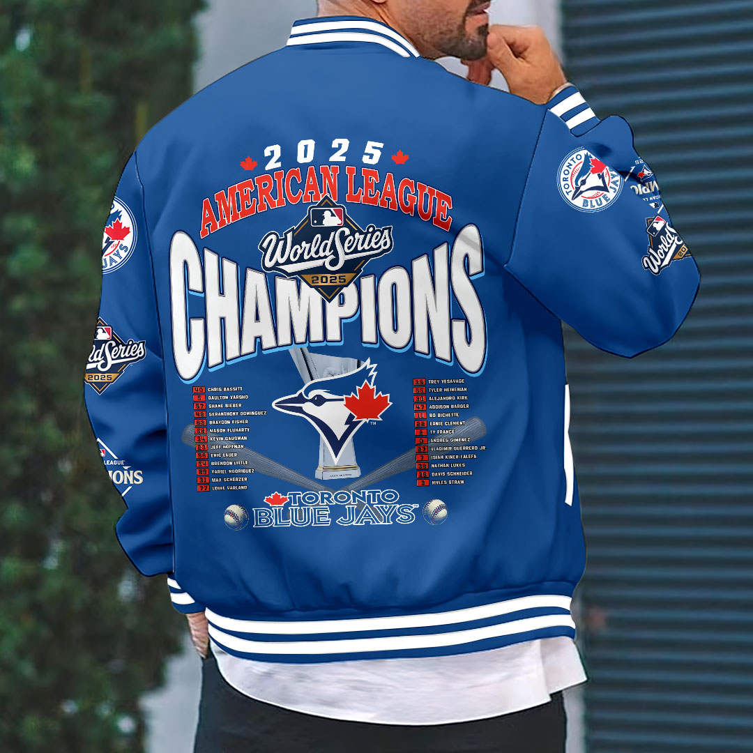 Toronto Blue Jays 2025 American League Champions Varsity Jacket – HOATT14790