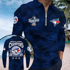 Toronto Blue Jays 2025 American League Champions Zip Polo Shirt – MAITM13941