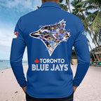 Toronto Blue Jays 2025 American League Champions Zip Polo Shirt – HOATT14827