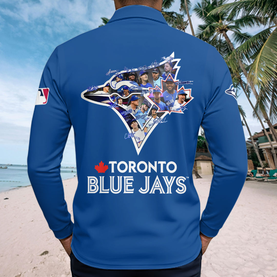 Toronto Blue Jays 2025 American League Champions Zip Polo Shirt – HOATT14827