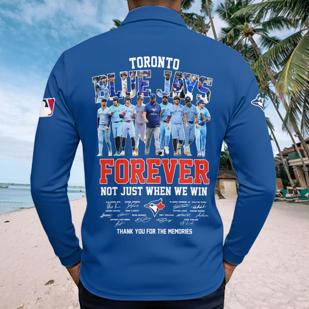 Toronto Blue Jays 2025 American League Champions Zip Polo Shirt – HOATT14830
