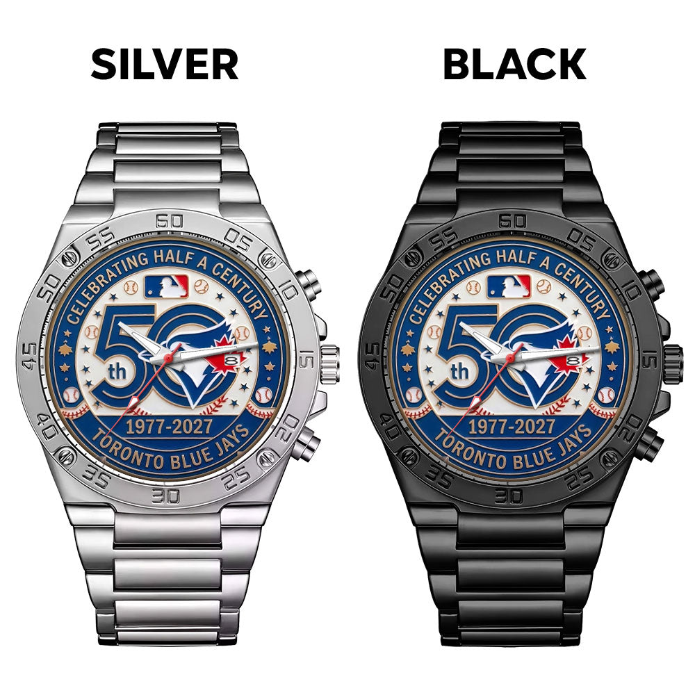 Toronto Blue Jays 50th Anniversary Gentleman Stainless Steel Watch – MAITM15270