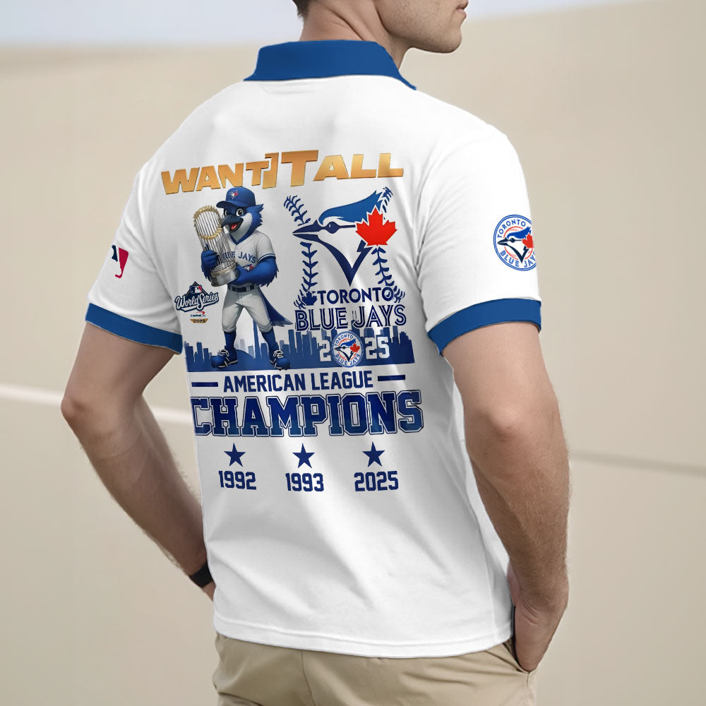 Toronto Blue Jays 2025 American League Champions Zip Polo Shirt – GNENEW760
