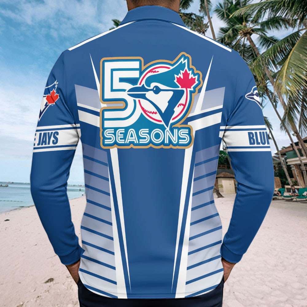 Toronto Blue Jays Zip Polo Shirt – TMTHU4985