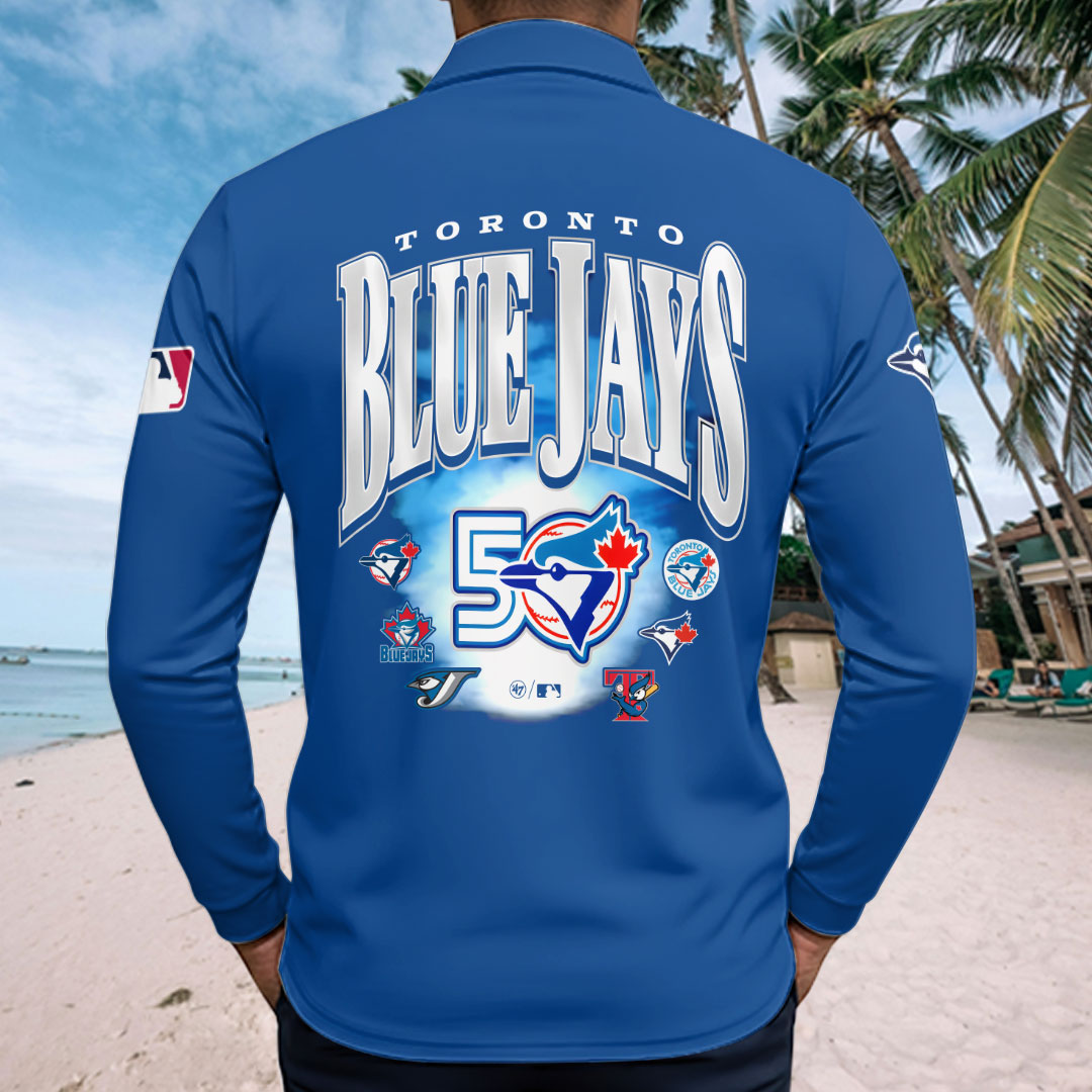 Toronto Blue Jays Zip Polo Shirt – HOATT17134