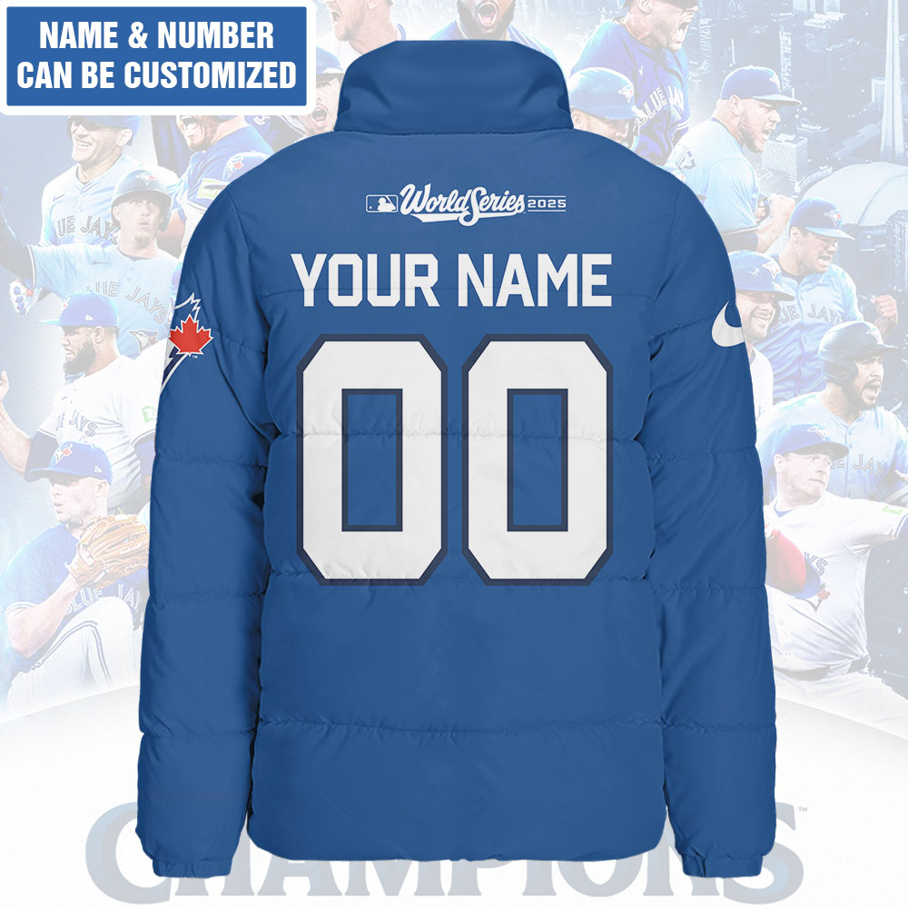 Personalized Toronto Blue Jays 3D Stand Collar Puffer Jacket – GNENEW734