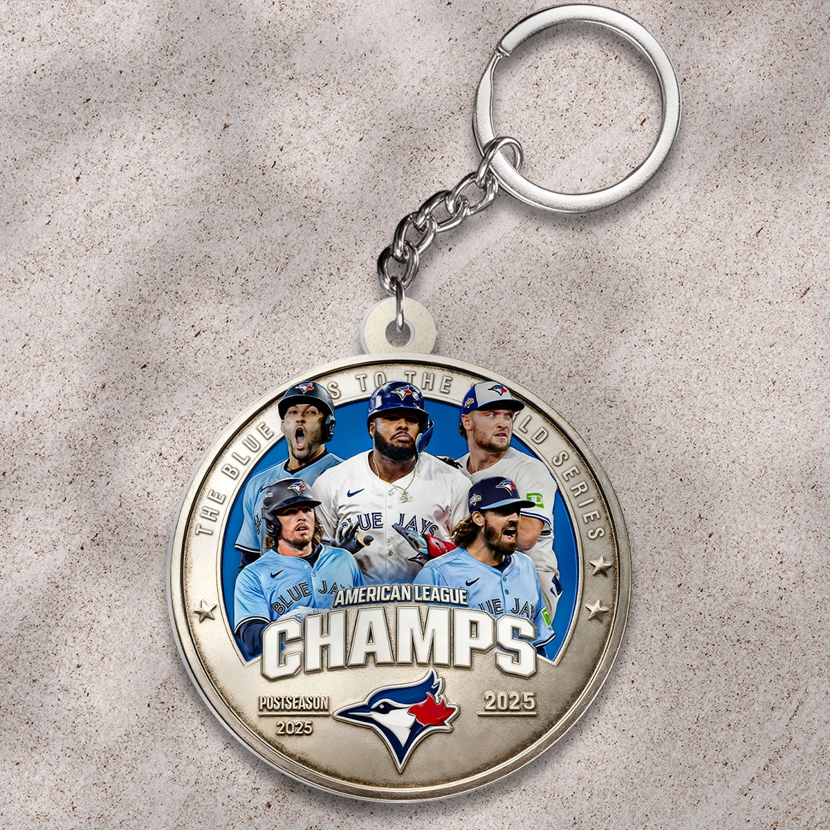 Toronto Blue Jays 2025 American League Champions Custom Shape 2-sided Keychain – HOATT14211