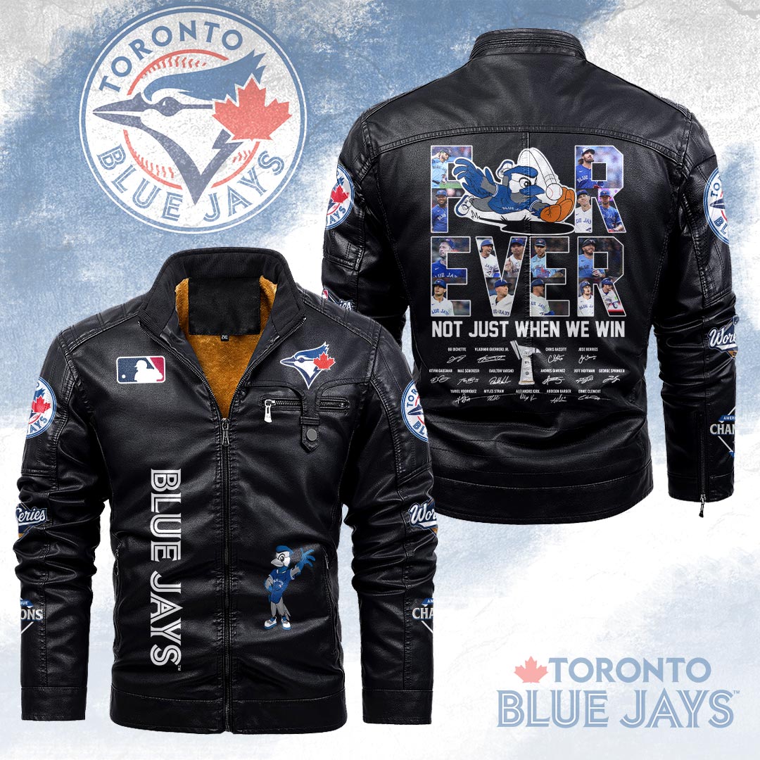 Toronto Blue Jays 2025 American League Champions 2D Leather Yellow Fleece Jacket – HOATT14582