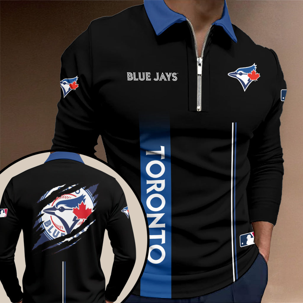 Toronto Blue Jays Zip Polo Shirt – TMTHU2438