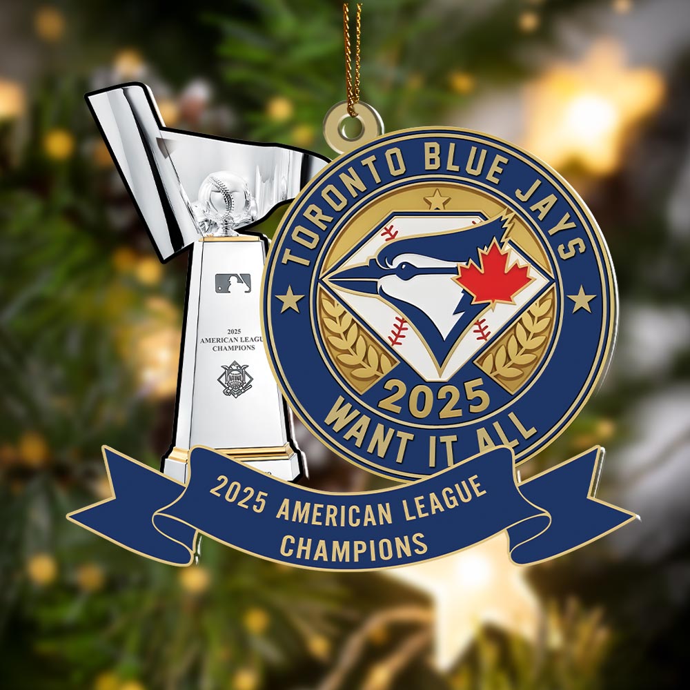Toronto Blue Jays 2025 American League Champions Custom Shape 2-sided Acrylic Ornament – HOATT14654