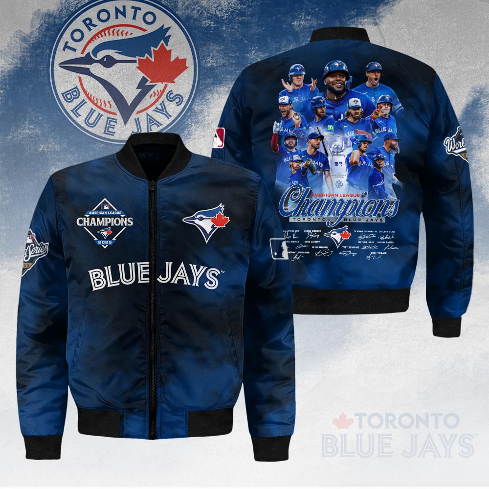 Toronto Blue Jays 2025 American League Champions 3D Bomber Jacket – HOATT14603